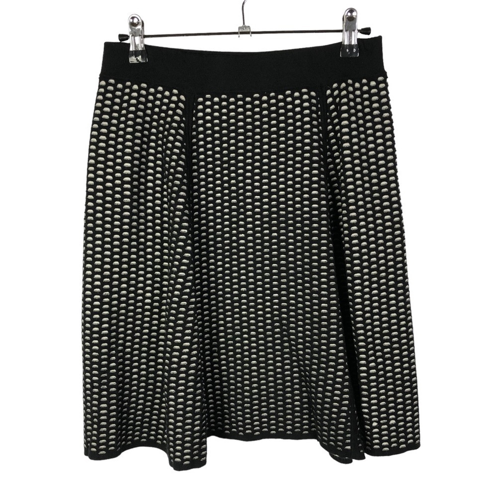 Ann Taylor Black & White Knit A-Line Mini Skirt S‎
